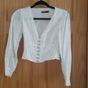 Embroidered White Top